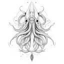 giant squid tattoo design idea