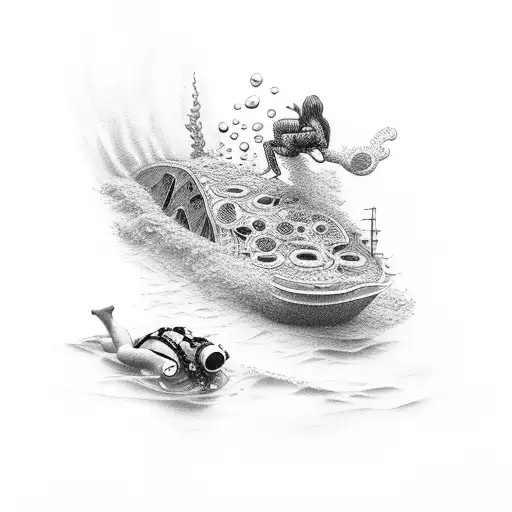 Drowning or diving? tattoo design idea