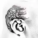 Small tatoo behind ear tattoo design idea