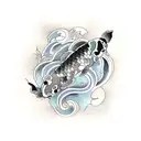 koi pond tattoo design idea