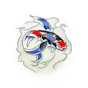 koi pond tattoo design idea
