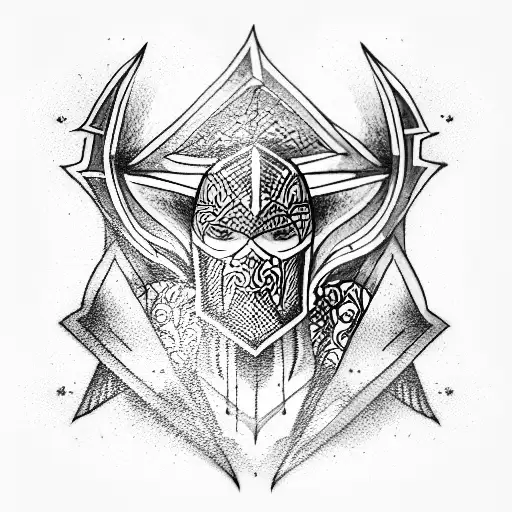 brave warrior tattoo design idea