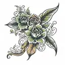 floral full elbow  tattoo design idea