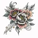 floral full elbow  tattoo design idea