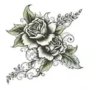 floral full elbow  tattoo design idea