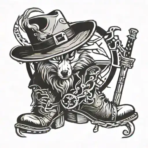 howling wolf, Durango scorpion, woody cowboy hat, controller, kingdom hearts  keyblade, and woody cowboy boots  tattoo design idea