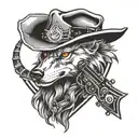 wolf, scorpion, cowboy hat, controller, and keyblade, cowboy boots  tattoo design idea