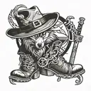 howling wolf, Durango scorpion, woody cowboy hat, controller, kingdom hearts  keyblade, and woody cowboy boots  tattoo design idea