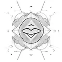 cloud turning into geometric pattern on throat tattoo design idea