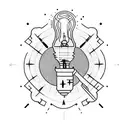 light bulb tattoo design idea
