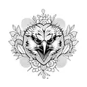 golden eagle surrounded by flowers  tattoo design idea