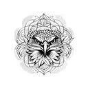 golden eagle surrounded by flowers  tattoo design idea