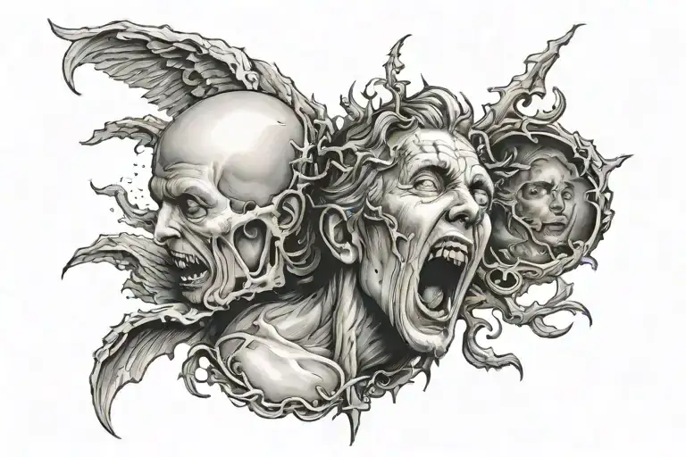 God, send us to heaven, we have already seen hell tattoo design idea