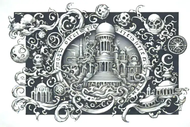 God, send us to heaven, we have already seen hell tattoo design idea