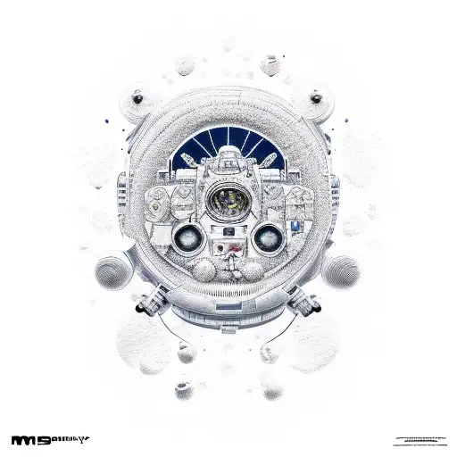 astronaut portal tattoo design idea