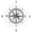 map with compass, and blimp saying the world is yours  tattoo design idea