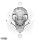 alien 1337 year time machine tattoo design idea