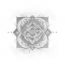 square 97 light tattoo design idea