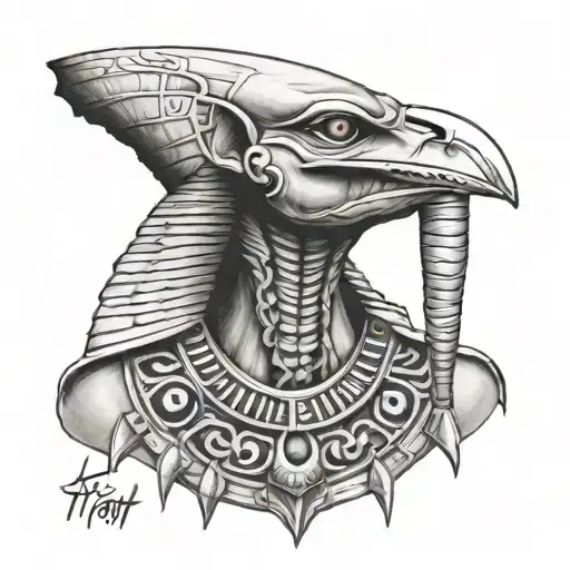 Egyptian god Thoth throat tattoo design tattoo design idea