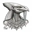 Egyptian god Thoth throat tattoo design tattoo design idea