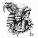 Egyptian god Thoth throat tattoo design tattoo design idea