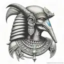 Egyptian god Thoth throat tattoo design tattoo design idea