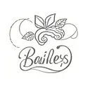 the word Baileys with heart and cat paw print incorporated tattoo design idea