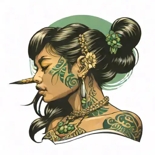 philippine girl, jade stone tattoo design idea