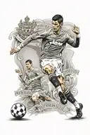 cristiano ronaldo in manchester united 2008 tattoo design idea