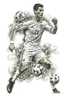 cristiano ronaldo in manchester united 2008 tattoo design idea