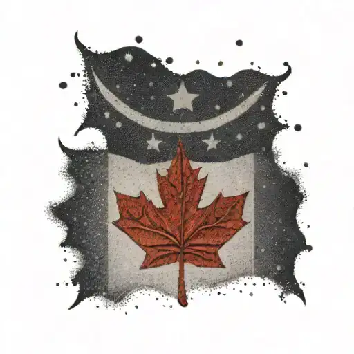 sri-lankan and Canadian flag combination tattoo tattoo design idea