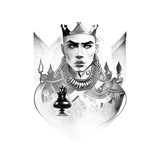 king queen chess tattoo design idea