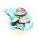 magic mushroom tattoo design idea