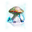 magic mushroom tattoo design idea