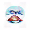 magic mushroom tattoo design idea