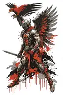 saint michael archangle warrior with wings tattoo design idea