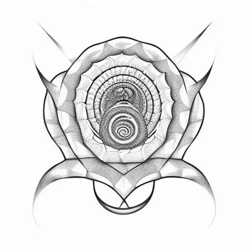 pineapple, Fibonacci shell spiral, shakti snake eating its tail, cactus tattoo design idea