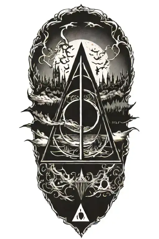 Harry Potter Deathly Hallows tattoo design idea