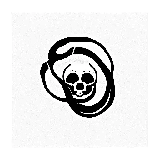 Simple skull and snake tattoo design idea