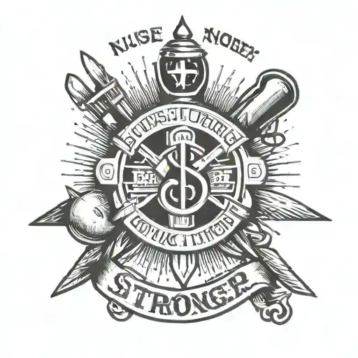 Nurse symbol with a text on top saying "you are stronger than you think" tattoo design idea