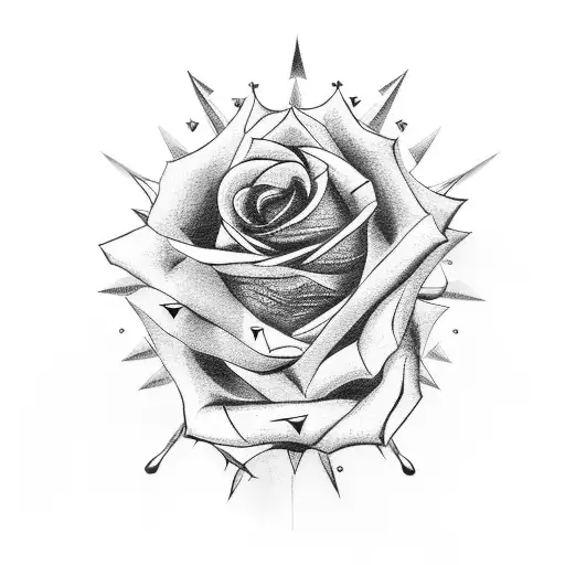  a hand with rose and spikes  on it holding my wrist  tattoo design idea