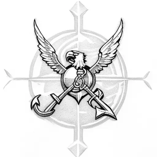 Marines globe eagle anchor  tattoo design idea