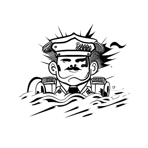 burning cop car tattoo design idea