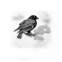 Japanese crow tattoo design idea