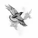 Japanese crow tattoo design idea
