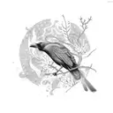 Japanese crow tattoo design idea