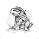 samurai toad tattoo design idea