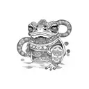 samurai toad tattoo design idea