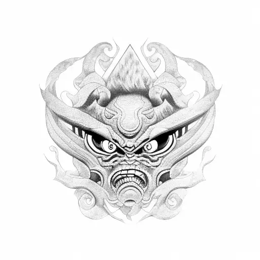 mascara oni tattoo design idea