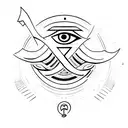 Ankh with Eye of Ra and Eye of Horus  tattoo design idea
